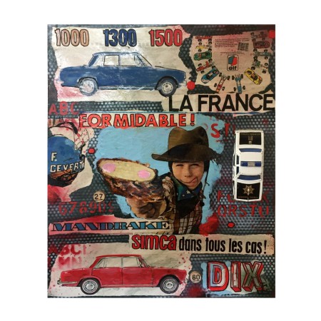 Tableau voiture engfant vintage
