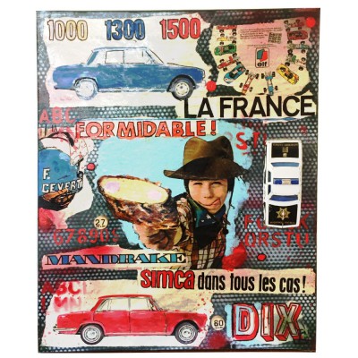Tableau voiture engfant vintage